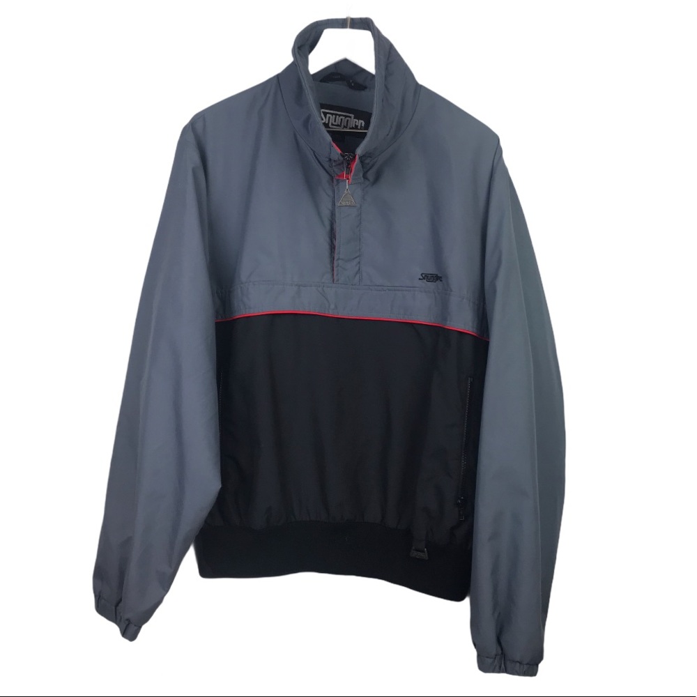 Snuggler Vintage Grey Red Pullover Ski Jacket